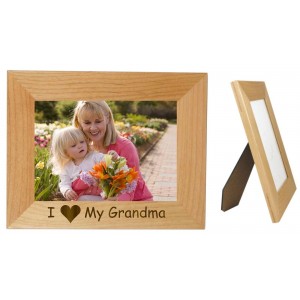 Personalized I Love My Grandma Wood 5 x 7 Engraved Frame Horizontal   381900719639